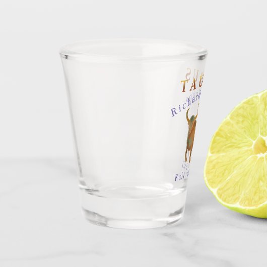 Taurus The Bull Funny Zodiac Shot Glas (Links)