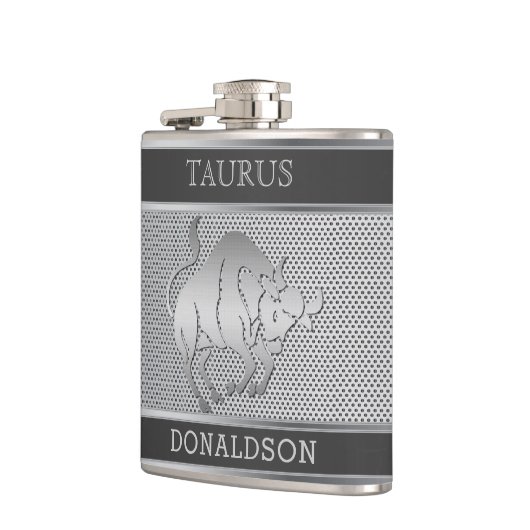 Taurus the Bull in Black en Silver Mesh Heupfles (Links)