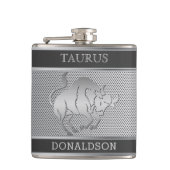 Taurus the Bull in Black en Silver Mesh Heupfles (Voorkant)