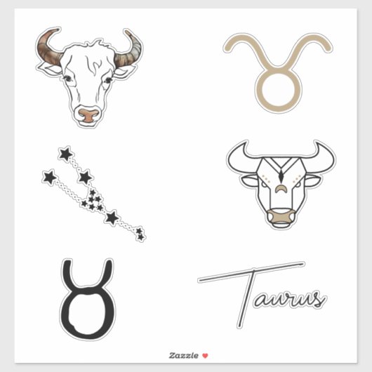 Taurus the Bull jarig astrologie zodiablack Sticker (Vel)