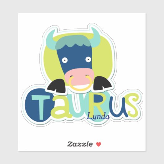 Taurus the Bull Zodiac Contour Sticker (Vel)