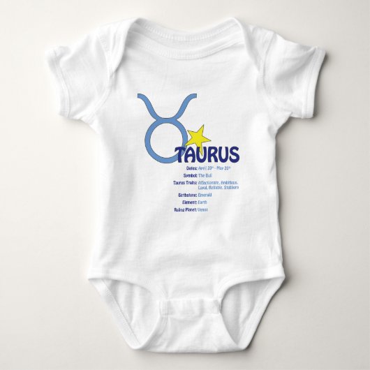 Taurus Traits Baby Romper (Voorkant)