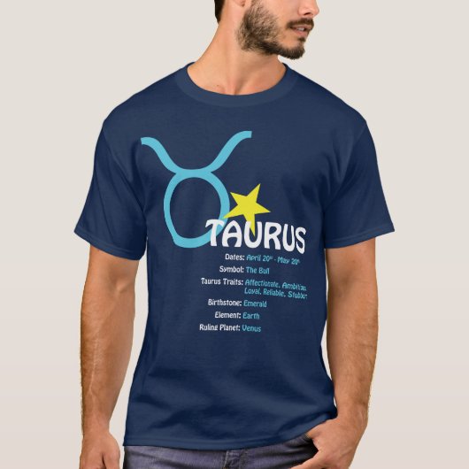 Taurus Traits Dark T-Shirt (Voorkant)
