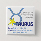 Taurus Traits Square Button (Voorkant)