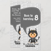 Taurus Uitnodiging Verjaardagsfeest (Voorkant / Achterkant)