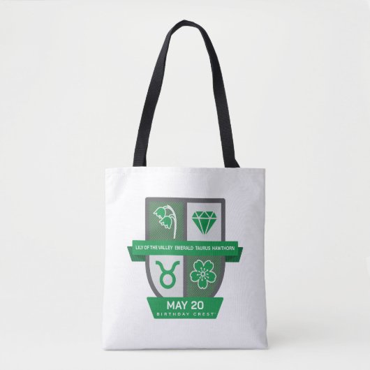 Taurus Verjaardag Crest™ voor 1-20 mei Tote Bag (Voorkant)