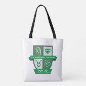 Taurus Verjaardag Crest™ voor 1-20 mei Tote Bag (Achterkant)