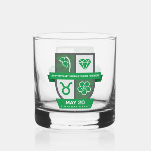 Taurus Verjaardag Crest™ voor 1-20 mei Whisky Glas