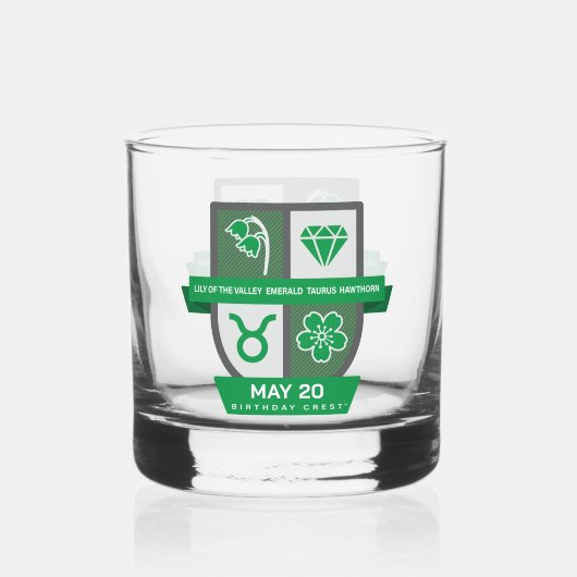 Taurus Verjaardag Crest™ voor 1-20 mei Whisky Glas (Voorkant)