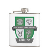 Taurus Verjaardag Crest™ voor 20-30 april Heupfles (Voorkant)