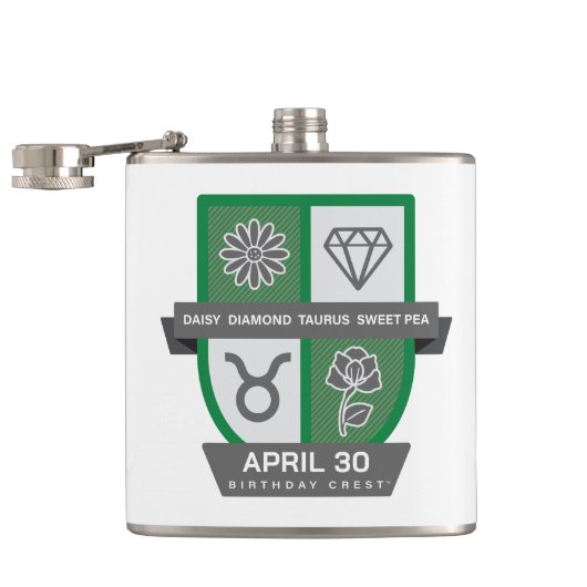 Taurus Verjaardag Crest™ voor 20-30 april Heupfles (Geopend)