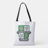 Taurus Verjaardag Crest™ voor 20-30 april Tote Bag (Achterkant)