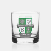 Taurus Verjaardag Crest™ voor 20-30 april Whisky Glas (Achterkant)