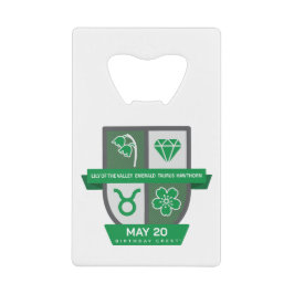 Taurus Verjaardagsembleem™ voor 1-20 mei Creditkaart Flessenopener