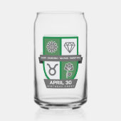 Taurus Verjaardagsembleem™ voor 20-30 april Blikvorm Glas (Achterkant)