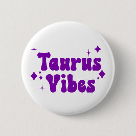 Taurus Vibes Zodiac Astrology Paarse Stars Button