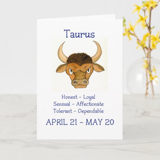 "Taurus"-vogelkaart Kaart (Gele Bloem)