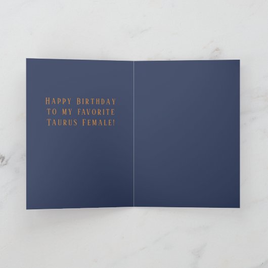 Taurus Vrouw Verjaardag Kaart (Binnen)