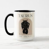 Taurus Vrouwelijk Zodiac Design Bruin Zwart 15 OZ Mok (Links)