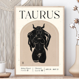 Taurus Vrouwelijk Zodiac Poster