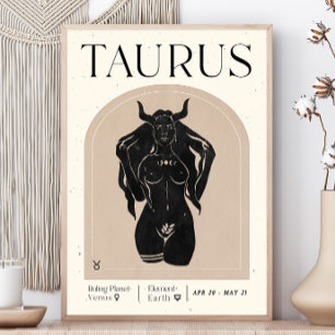 Taurus Vrouwelijk Zodiac Poster