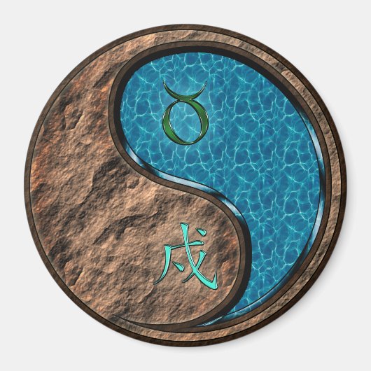 Taurus & Water Dog Magneet (Voorkant)