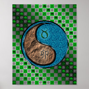 Taurus & Water Konijn Poster