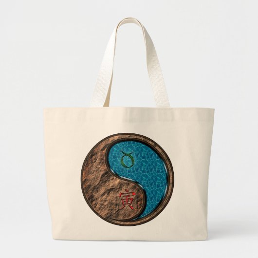Taurus & Water Tijger Grote Tote Bag (Voorkant)