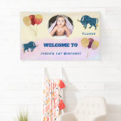 Taurus Watercolor 1st Birthday Photo Sign Spandoek (Insitu)