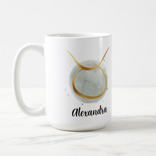 Taurus  Waterverf Zodiac Design Coffe Koffiemok (Links)