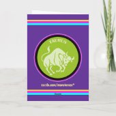 Taurus wenskaart kaart (Achterkant)