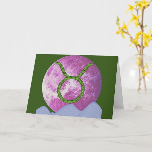 Taurus wenskaart kaart (Gele Bloem)