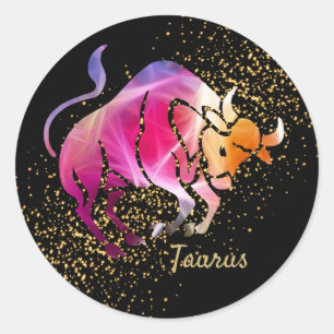 Taurus- Zodiabord Ronde Sticker