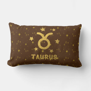 Taurus Zodiac Aardbruin Lumbaal Kussen