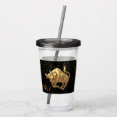 Taurus Zodiac Acryl Tumbler Drinkbeker (Achterkant)
