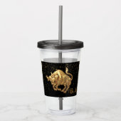 Taurus Zodiac Acryl Tumbler Drinkbeker (Voorkant)