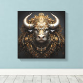 Taurus Zodiac Art Canvas Afdruk (Insitu (Houten vloer))