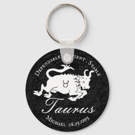 Taurus Zodiac Astrology Character Black Custom Sleutelhanger