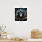 Taurus Zodiac Astrology Name & Birthday Poster (Keuken)