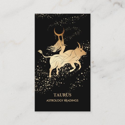 *~* TAURUS Zodiac Astrology Readings Mon Bull Visitekaartje (Voorkant)