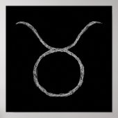 Taurus. Zodiac Astrology Sign. Black. Poster (Voorkant)