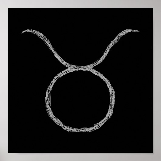 Taurus. Zodiac Astrology Sign. Black. Poster (Voorkant)