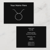 Taurus. Zodiac Astrology Sign. Zwart. Visitekaartje (Voorkant / Achterkant)