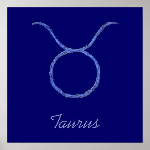 Taurus. Zodiac Astrology Signs. Poster