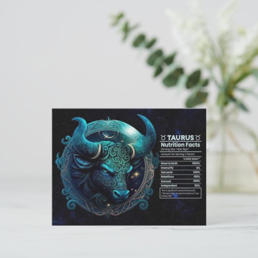 Taurus Zodiac Birthday Briefkaart (Staand voorkant)