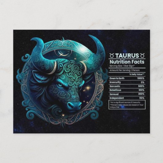 Taurus Zodiac Birthday Briefkaart (Voorkant)