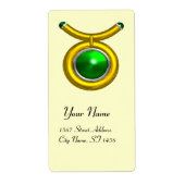 TAURUS ZODIAC BIRTHDAY Green Emerald Etiket (Voorkant)