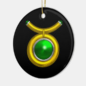 TAURUS ZODIAC BIRTHDAY JEWEL GREEN EMERALD Gold Keramisch Ornament (Links)