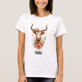 Taurus zodiac boho watercolor T-Shirt (Voorkant)