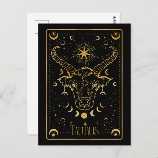 Taurus zodiac briefkaart (Voorkant / Achterkant)